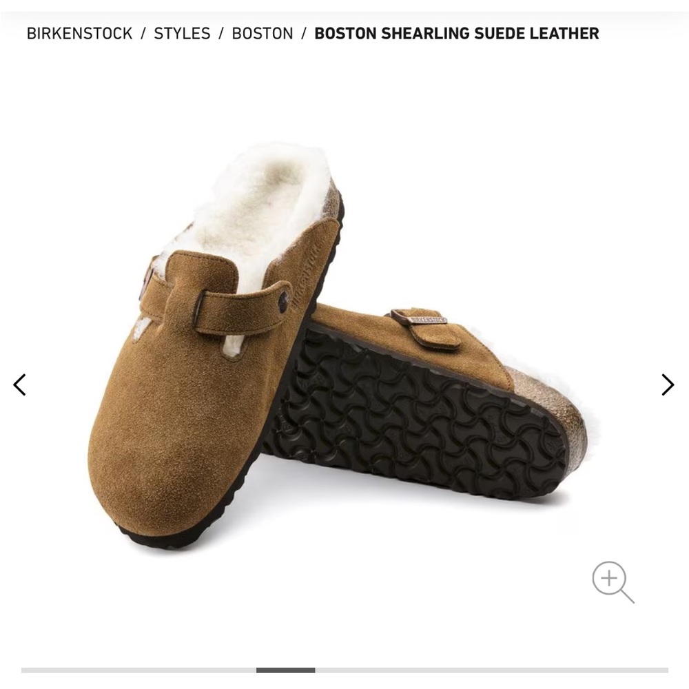 Birkenstock Boston Shearling Suede Leather Mink size 37 6-6,5 NWT